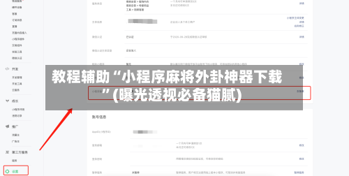 教程辅助“小程序麻将外卦神器下载”(曝光透视必备猫腻)-第2张图片