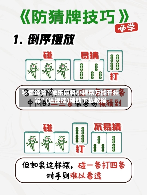 秒懂经验“微乐麻将小程序万能开挂器	”(透视挂)辅助下载教程-第1张图片