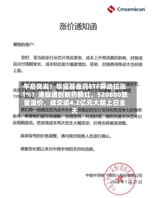 午后突发！华宝基金药ETF异动拉涨1%！港股通创新药翻红	，520880放量溢价，成交逾4.2亿元大超上日全天-第1张图片