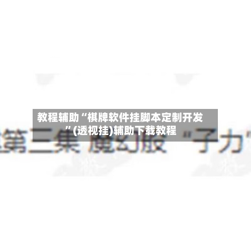 教程辅助“棋牌软件挂脚本定制开发	”(透视挂)辅助下载教程-第3张图片