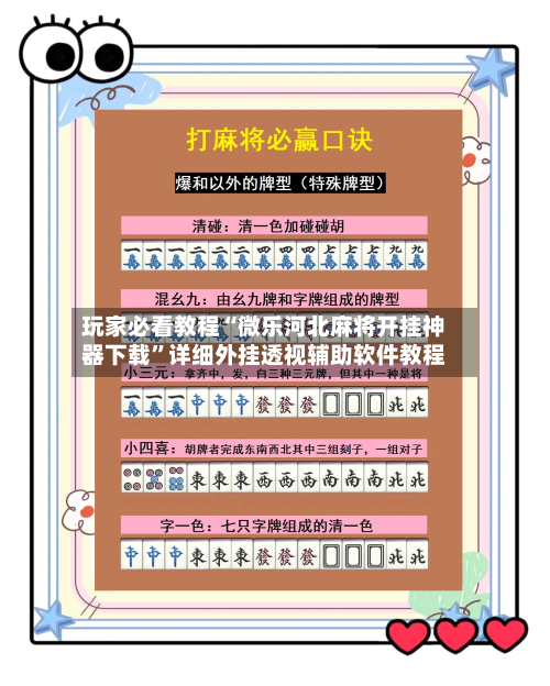玩家必看教程“微乐河北麻将开挂神器下载”详细外挂透视辅助软件教程-第1张图片