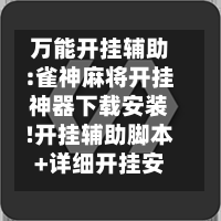 万能开挂辅助:雀神麻将开挂神器下载安装!开挂辅助脚本+详细开挂安装教程-第3张图片
