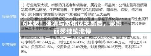 6连板！澄清与英伟达关系后，蒙娜丽莎继续涨停-第2张图片