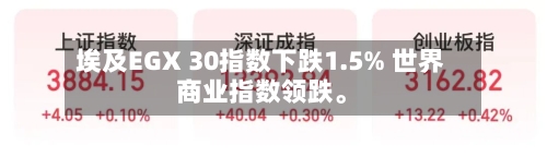 埃及EGX 30指数下跌1.5% 世界商业指数领跌。-第1张图片