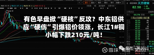 有色早盘掀“硬核”反攻？中东铝供应“硬伤	”引爆铝价领涨，长江1#铜小幅下跌210元/吨！-第1张图片