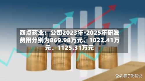西点药业：公司2023年-2025年研发费用分别为869.98万元、1022.41万元、1125.31万元-第1张图片