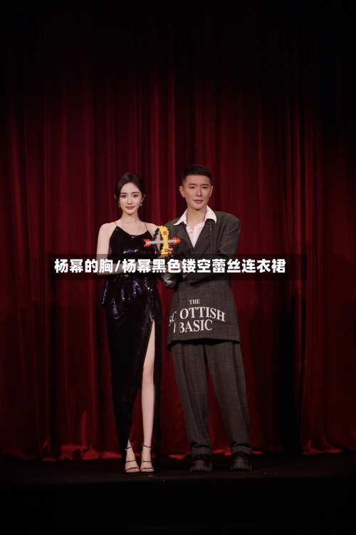 杨幂的胸/杨幂黑色镂空蕾丝连衣裙-第3张图片